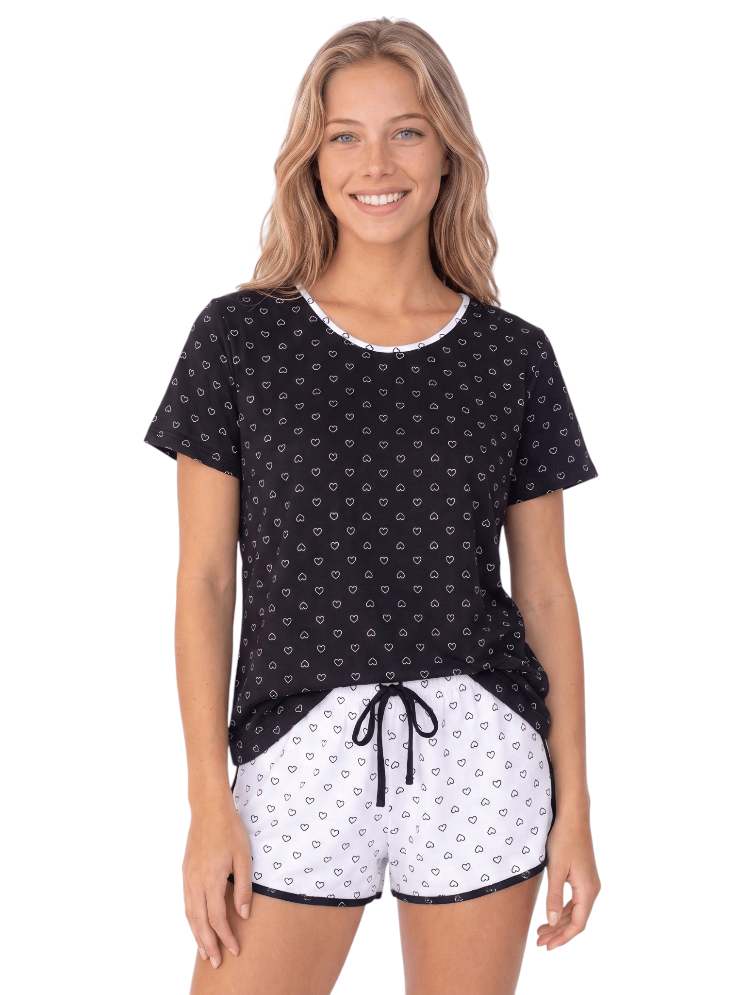 Short Doll Feminino Suede Premium Conjunto Blusa Manga Curta e Short Meia Coxa