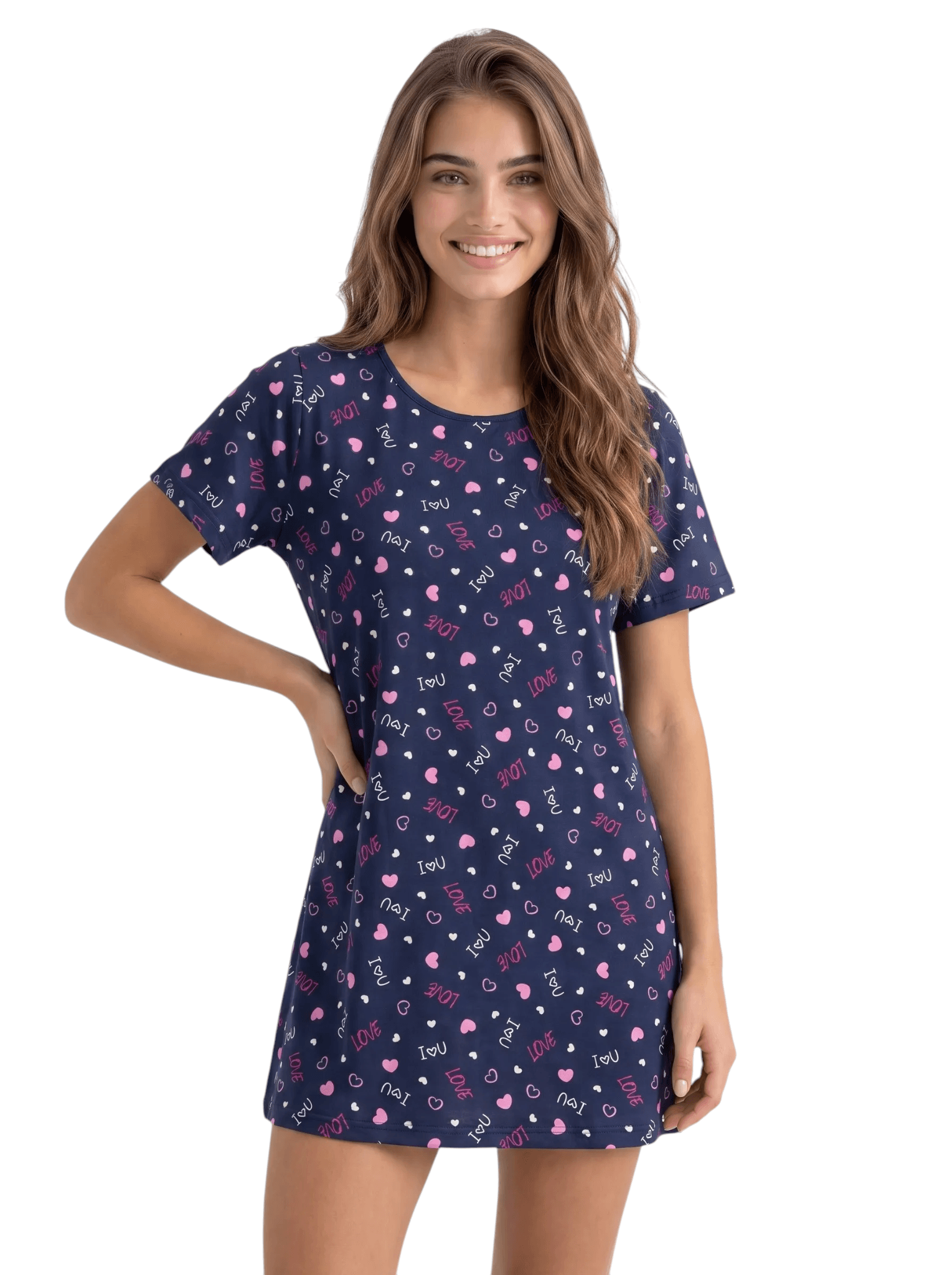 Camisola Feminina Estampada Manga Curta Suede Rayssa